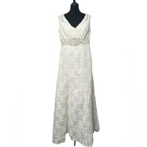 David's Bridal Ivory Lace Wedding Gown